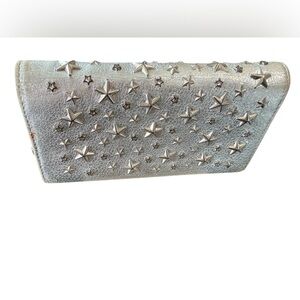 Jimmy Choo Metallic Leather wallet with interior d rings- see callouts